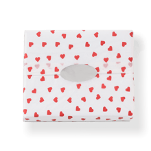 premium white tissue paper with small red hearts
