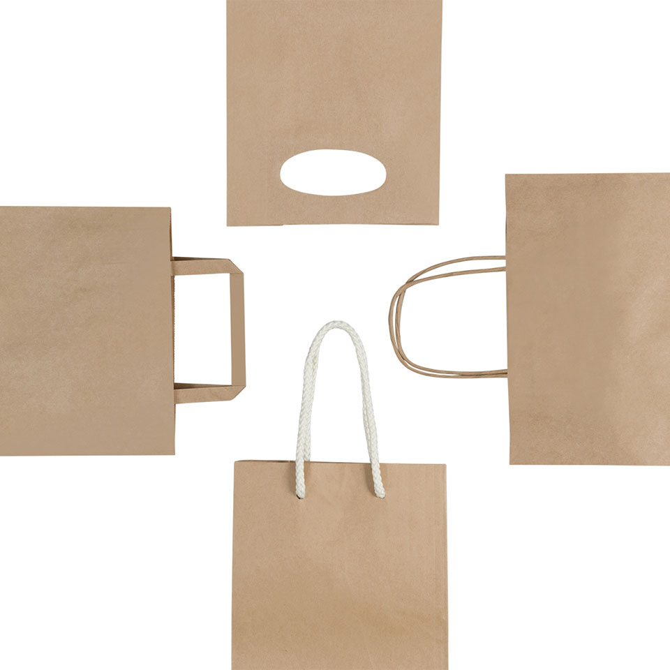 Image of paper bags with different types of handles