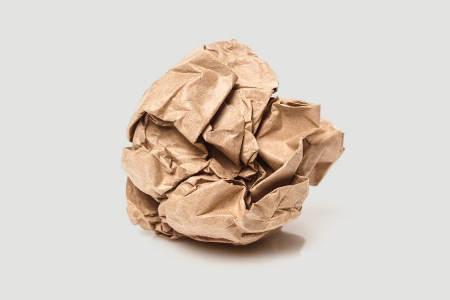 Crumpled ball of paper