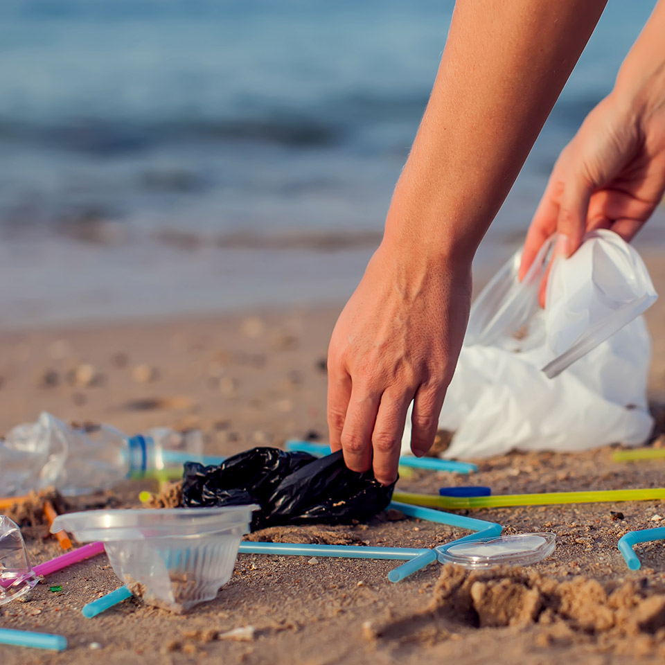 Image of plastic waste on the beach