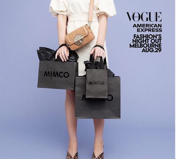 Image from Vogue magazine of paper Mimco bags