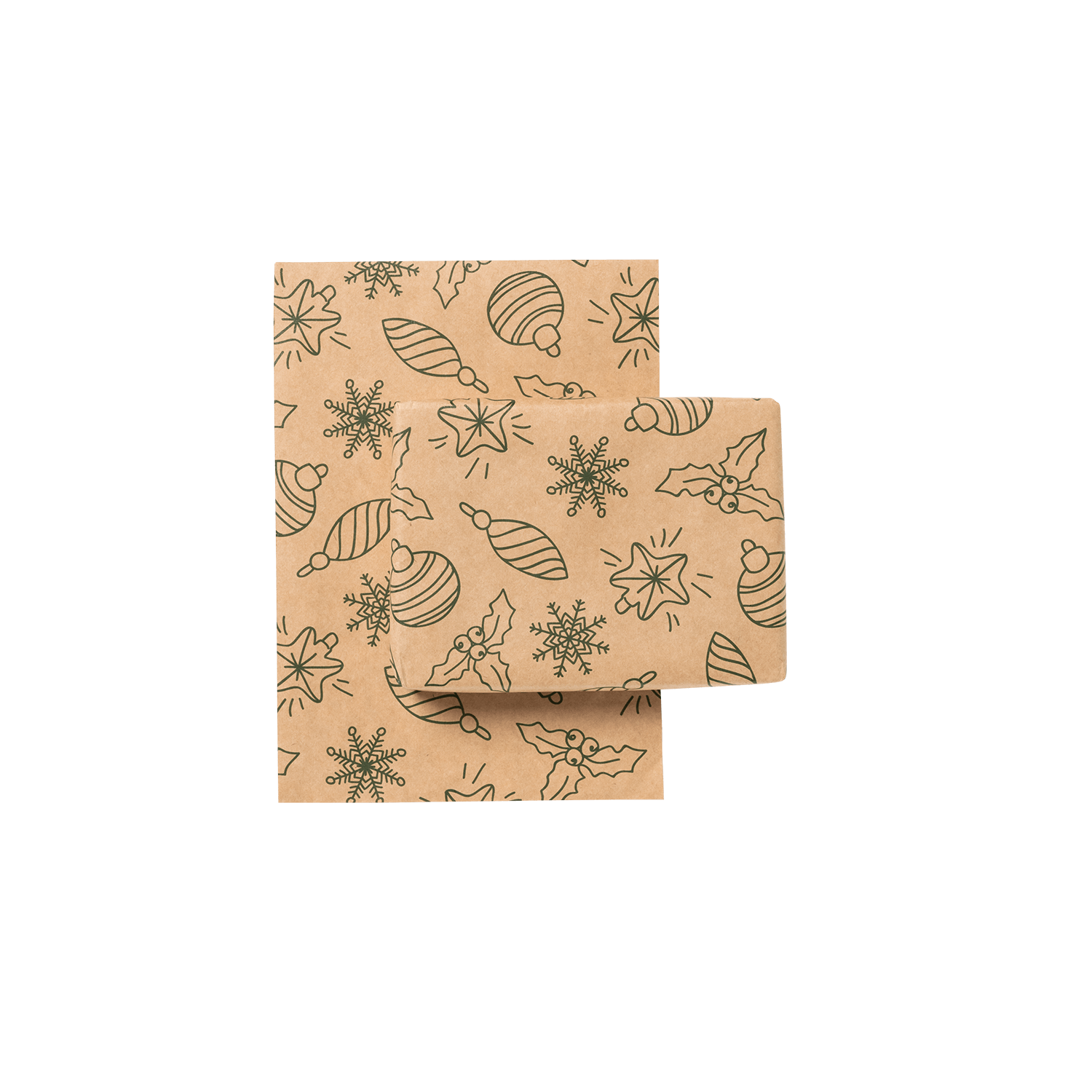 PPAK_Green Baubles Outline Wrapping Paper