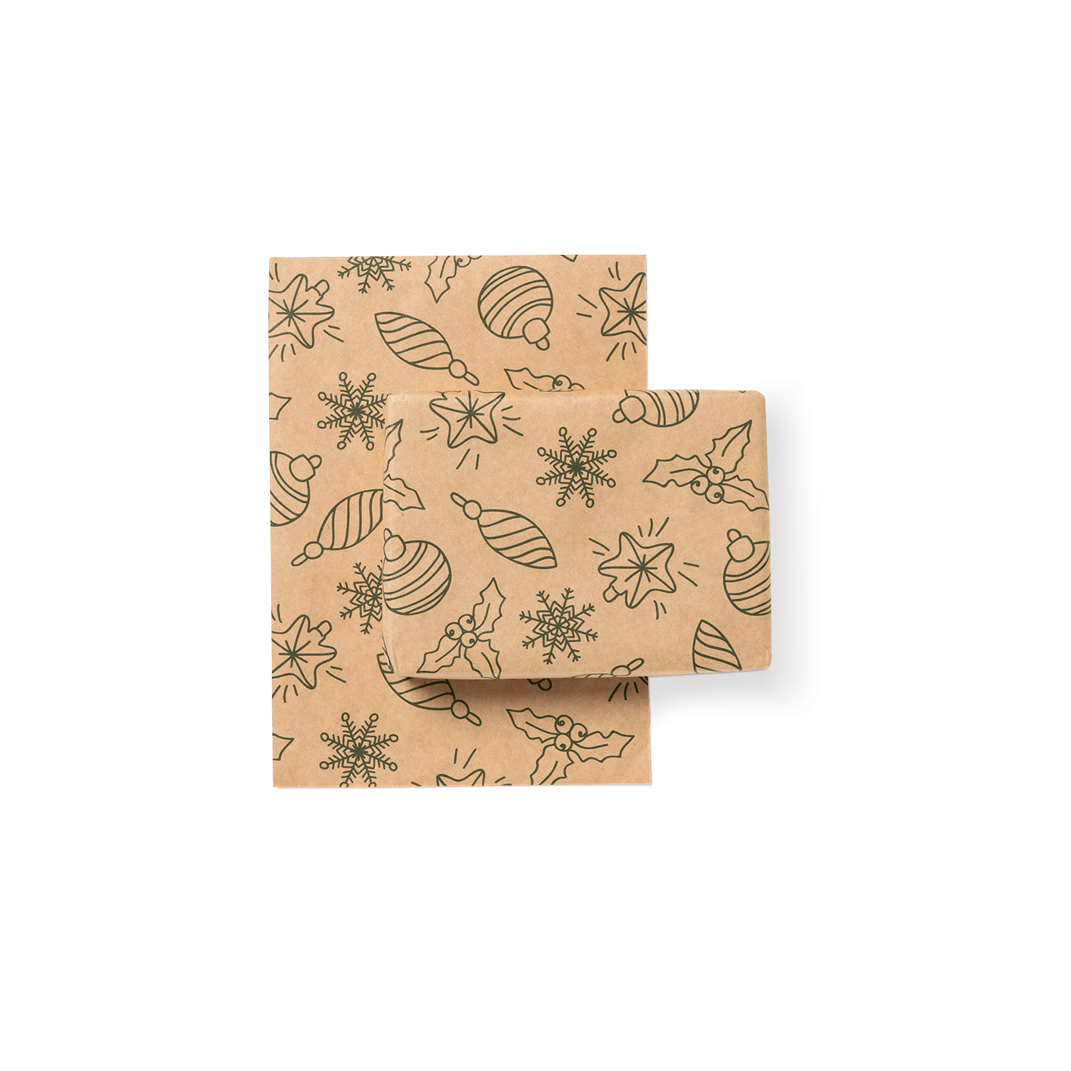 PPAK_Green Baubles Outline Wrapping Paper