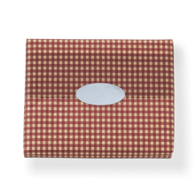 Premium white paper pried with red and tan gingham print