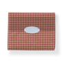 Premium white paper pried with red and tan gingham print