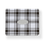 Premium white tissue printed with a black plaid design